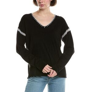 Johnny Was Womens The Chenille Classic Whipstitch Pullover, Black